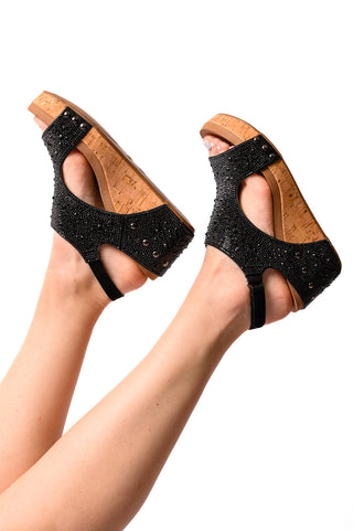 Ashley Wedge Sandals in Black Rhinestone-Wedges-Ave-Motis & Co Boutique, Women's Fashion Boutique in Carthage, Missouri