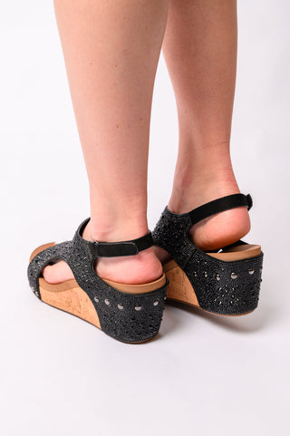 Ashley Wedge Sandals in Black Rhinestone-Wedges-Ave-Motis & Co Boutique, Women's Fashion Boutique in Carthage, Missouri