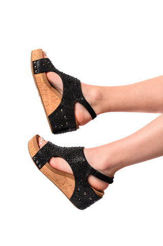 Ashley Wedge Sandals in Black Rhinestone-Wedges-Ave-Motis & Co Boutique, Women's Fashion Boutique in Carthage, Missouri