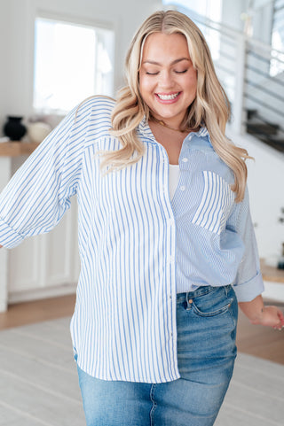 This or That Striped Button Down-Long Sleeves-Ave shops-Motis & Co Boutique, Women's Fashion Boutique in Carthage, Missouri