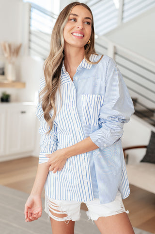 This or That Striped Button Down-Long Sleeves-Ave shops-Motis & Co Boutique, Women's Fashion Boutique in Carthage, Missouri