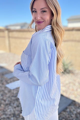 This or That Striped Button Down-Long Sleeves-Ave shops-Motis & Co Boutique, Women's Fashion Boutique in Carthage, Missouri