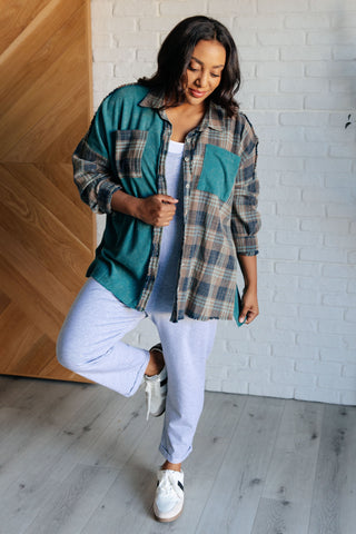 Tied for Time Thermal Plaid Button Up-Long Sleeves-Ave Shops-Motis & Co Boutique, Women's Fashion Boutique in Carthage, Missouri