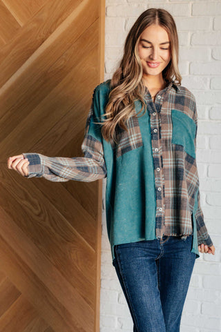 Tied for Time Thermal Plaid Button Up-Long Sleeves-Ave Shops-Motis & Co Boutique, Women's Fashion Boutique in Carthage, Missouri