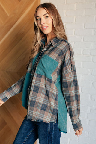 Tied for Time Thermal Plaid Button Up-Long Sleeves-Ave Shops-Motis & Co Boutique, Women's Fashion Boutique in Carthage, Missouri