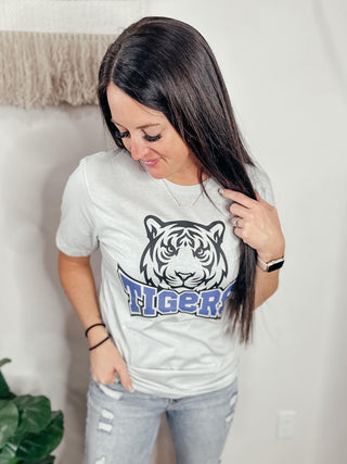 Tigers Short Sleeve Game Day Gray Tee-Graphic Tees-Tshirt Snob-Motis & Co Boutique, Women's Fashion Boutique in Carthage, Missouri