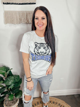 Tigers Short Sleeve Game Day Gray Tee-Graphic Tees-Tshirt Snob-Motis & Co Boutique, Women's Fashion Boutique in Carthage, Missouri