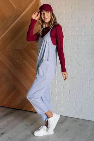 Totally Me Spaghetti Strap Jumpsuit in Heather Grey-Jumpsuits & Rompers-Ave Shops-Motis & Co Boutique, Women's Fashion Boutique in Carthage, Missouri