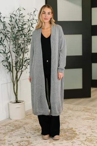 Travel Hideaway Open Front Cardigan in Soft Grey-Cardigans-Ave Shops-Motis & Co Boutique, Women's Fashion Boutique in Carthage, Missouri