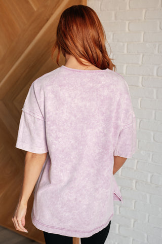 Unbothered Mineral Wash Top in Orchid Petal-Short Sleeves-Ave Shops-Motis & Co Boutique, Women's Fashion Boutique in Carthage, Missouri