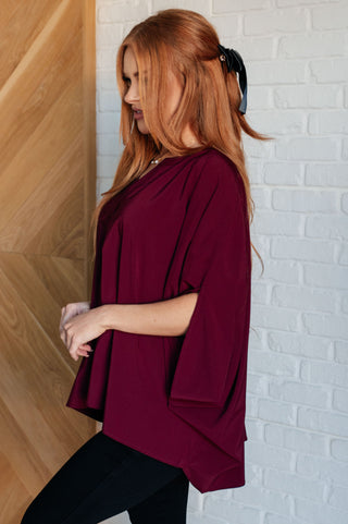 Universal Philosophy Blouse in Wine-Blouses-Ave Shops-Motis & Co Boutique, Women's Fashion Boutique in Carthage, Missouri