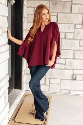 Universal Philosophy Blouse in Wine-Blouses-Ave Shops-Motis & Co Boutique, Women's Fashion Boutique in Carthage, Missouri