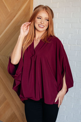 Universal Philosophy Blouse in Wine-Blouses-Ave Shops-Motis & Co Boutique, Women's Fashion Boutique in Carthage, Missouri