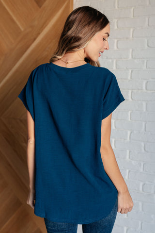 Very Much Needed V-Neck Top in Teal-Short Sleeves-Ave Shops-Motis & Co Boutique, Women's Fashion Boutique in Carthage, Missouri