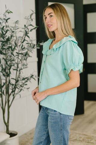 Wherever the Wind Blows Balloon Sleeve Blouse-Short Sleeves-Ave Shops-Motis & Co Boutique, Women's Fashion Boutique in Carthage, Missouri