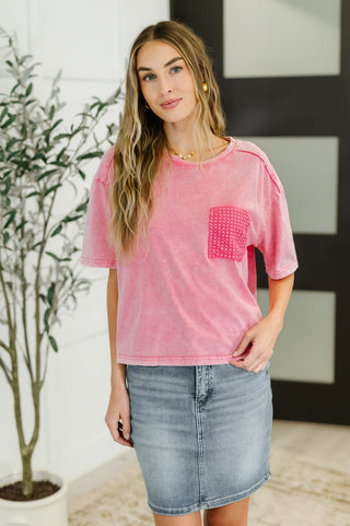 Who's That Girl Crochet Pocket T-Shirt-Short Sleeves-Ave Shops-Motis & Co Boutique, Women's Fashion Boutique in Carthage, Missouri