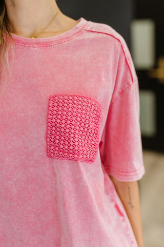 Who's That Girl Crochet Pocket T-Shirt-Short Sleeves-Ave Shops-Motis & Co Boutique, Women's Fashion Boutique in Carthage, Missouri