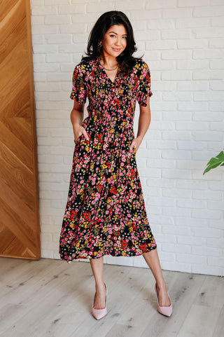 Wildflower and Barley V-Neck Button Up Dress-Dresses-Ave Shops-Motis & Co Boutique, Women's Fashion Boutique in Carthage, Missouri