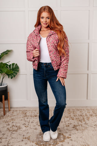 Wish Me Well Floral Printed Puffer Jacket in Rose Multi-Layers-Ave Shops-Motis & Co Boutique, Women's Fashion Boutique in Carthage, Missouri