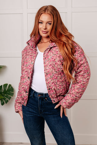 Wish Me Well Floral Printed Puffer Jacket in Rose Multi-Layers-Ave Shops-Motis & Co Boutique, Women's Fashion Boutique in Carthage, Missouri