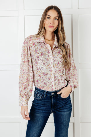 You and I Connect Floral Button Up Blouse-Long Sleeves-Ave Shops-Motis & Co Boutique, Women's Fashion Boutique in Carthage, Missouri