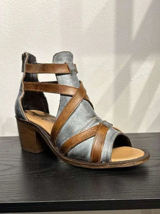 Dixie Leather Heeled Sandal - Agave Sky