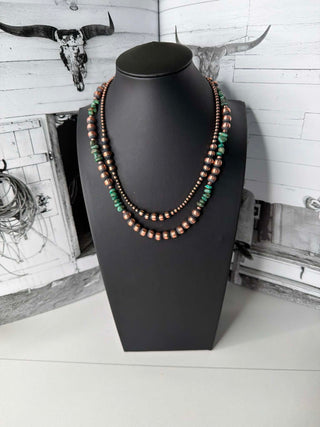 Billings Copper Pearl Necklace-Necklace-Turquoise Heaven-Motis & Co Boutique, Women's Fashion Boutique in Carthage, Missouri