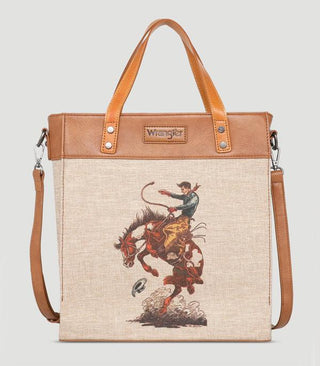 Wrangler Bronc Rider Canvas Tote Bag-Handbags-rc-Motis & Co Boutique, Women's Fashion Boutique in Carthage, Missouri