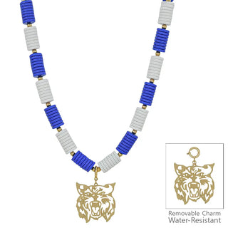 Royal Blue & White Gameday Tiger Necklace-Necklace-What's Hot-Motis & Co Boutique, Women's Fashion Boutique in Carthage, Missouri