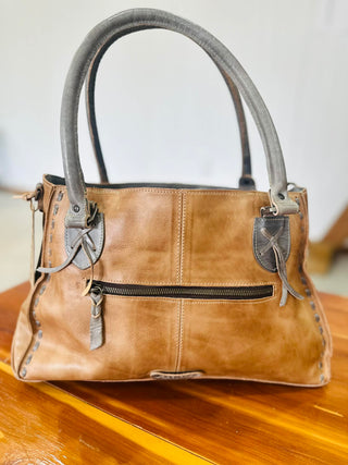 Rockababy Rustic Leather Handbag - Oat Icicle-Handbags-Bedstu-Motis & Co Boutique, Women's Fashion Boutique in Carthage, Missouri