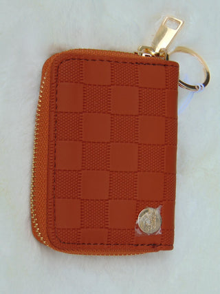 Cognac Checker Zip Around Wallet-Wallets-Darling Effect-Motis & Co Boutique, Women's Fashion Boutique in Carthage, Missouri