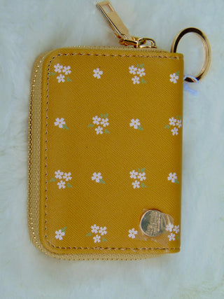 Mustard Posies Zip Around Wallet-Wallets-Darling Effect-Motis & Co Boutique, Women's Fashion Boutique in Carthage, Missouri