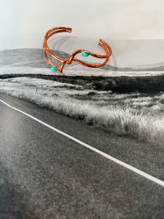 Mora Copper and Turquoise Cuff Bracelet-Bracelets-Turquoise Heaven-Motis & Co Boutique, Women's Fashion Boutique in Carthage, Missouri