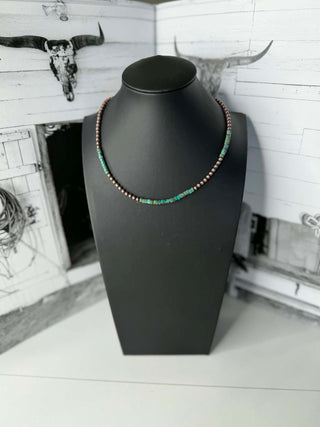 Overton Copper Pearl and Turquoise Necklace-Necklace-Turquoise Heaven-Motis & Co Boutique, Women's Fashion Boutique in Carthage, Missouri