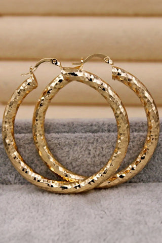 Gold Diamond Cut Hoop Earrings