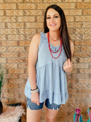 Dani Denim Tier Tank Top-Tanks-RC-Motis & Co Boutique, Women's Fashion Boutique in Carthage, Missouri