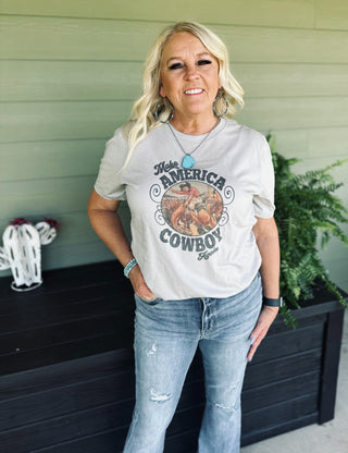 Vintage Make America Cowboy Again Graphic Tee-Graphic Tees-RC-Motis & Co Boutique, Women's Fashion Boutique in Carthage, Missouri