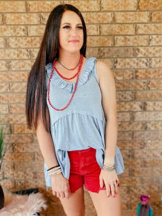 Dani Denim Tier Tank Top-Tanks-RC-Motis & Co Boutique, Women's Fashion Boutique in Carthage, Missouri