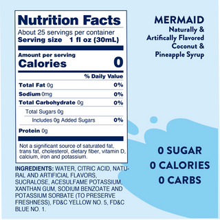 Mermaid Sugar Free Skinny Syrup-Drinks-Jordan's-Motis & Co Boutique, Women's Fashion Boutique in Carthage, Missouri