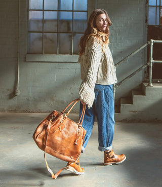 Rockaway Tan Rustic Leather Handbag by Bed|Stu-Handbags-Bedstu-Motis & Co Boutique, Women's Fashion Boutique in Carthage, Missouri