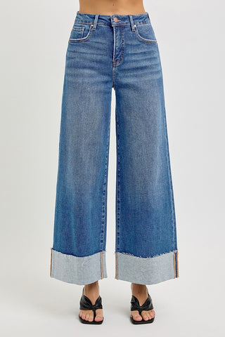 Toby Wide Leg Cuffed Jeans-Jeans-Risen-Motis & Co Boutique, Women's Fashion Boutique in Carthage, Missouri