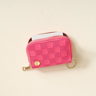 Hot Pink Checker Zip Around Wallet-Wallets-Darling Effect-Motis & Co Boutique, Women's Fashion Boutique in Carthage, Missouri