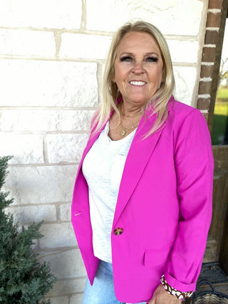 Every Day Hot Pink Blazer-Blazers-Ave-Motis & Co Boutique, Women's Fashion Boutique in Carthage, Missouri