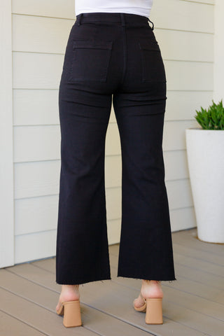 August High Rise Wide Leg Crop Jeans in Black-Jeans-Ave-Motis & Co Boutique, Women's Fashion Boutique in Carthage, Missouri