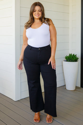 August High Rise Wide Leg Crop Jeans in Black-Jeans-Ave-Motis & Co Boutique, Women's Fashion Boutique in Carthage, Missouri