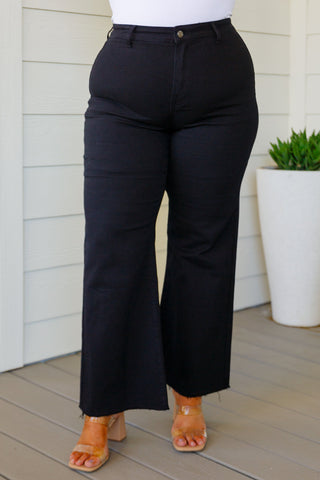 August High Rise Wide Leg Crop Jeans in Black-Jeans-Ave-Motis & Co Boutique, Women's Fashion Boutique in Carthage, Missouri