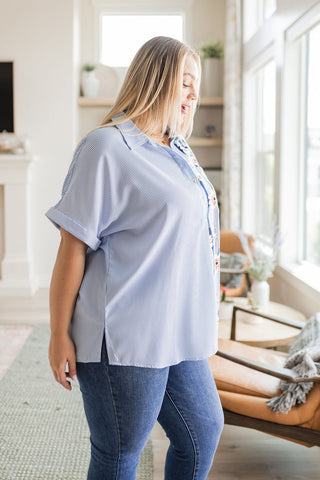 Best Of Both Worlds Button Down Top-Short Sleeves-Ave-Motis & Co Boutique, Women's Fashion Boutique in Carthage, Missouri