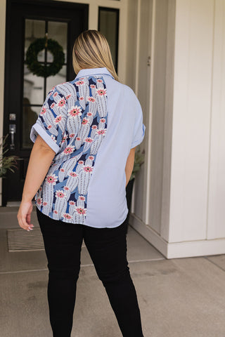 Best Of Both Worlds Button Down Top-Short Sleeves-Ave-Motis & Co Boutique, Women's Fashion Boutique in Carthage, Missouri