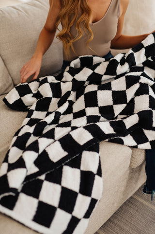 Penny Blanket Single Cuddle Size in Black Check-Blankets-Ave-Motis & Co Boutique, Women's Fashion Boutique in Carthage, Missouri