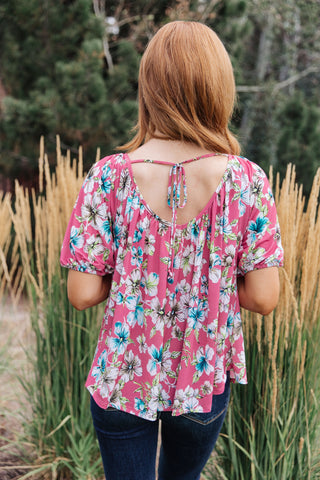 Bloom So Bright Floral Top-Blouses-Ave-Motis & Co Boutique, Women's Fashion Boutique in Carthage, Missouri